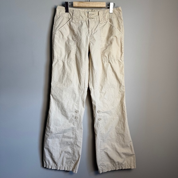 Jacob Connexion Women's Roll-Tab Pants Low-Rise Cream 5/6 Festival Vintage Flare - Picture 1 of 16